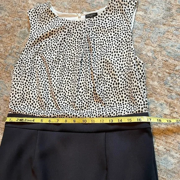 Talbots Black & White Polka Dot Dress Sz 12P - Picture 12 of 14